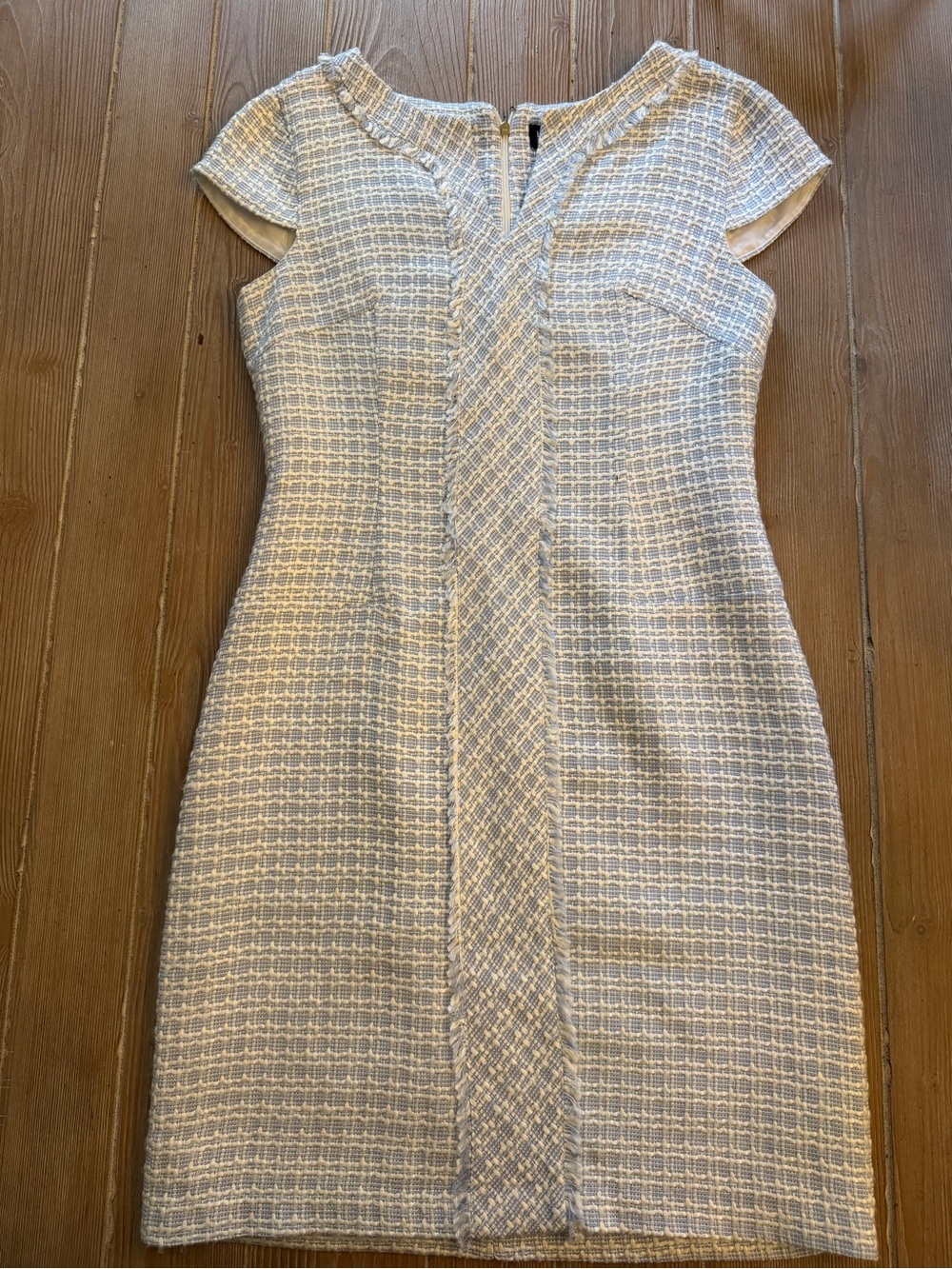 Karl Lagerfeld baby blue Tweed Cap-Sleeve Sheath Dress